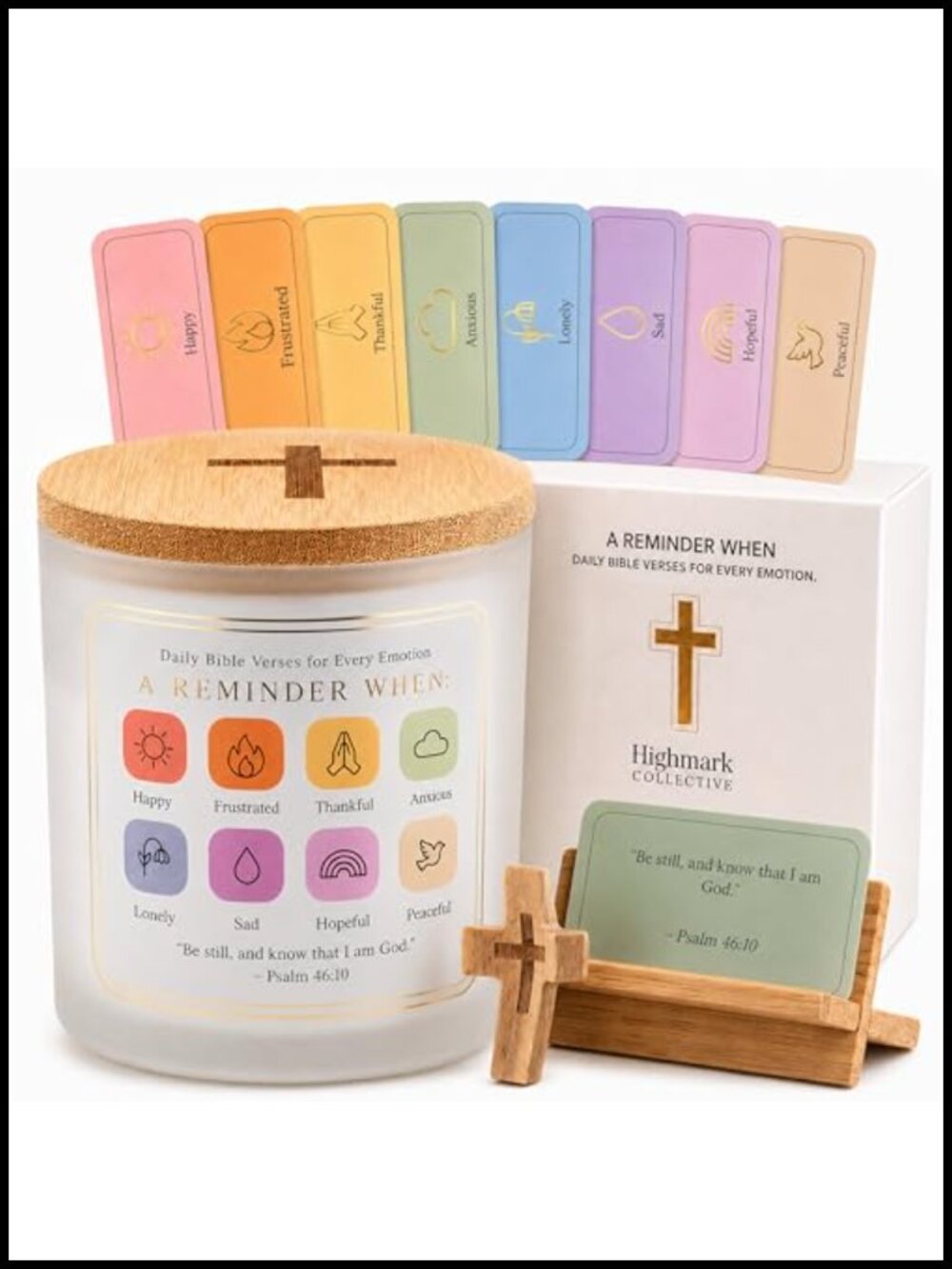 Bible Verse Jar with 200 Scripture Cards and Wooden Stand